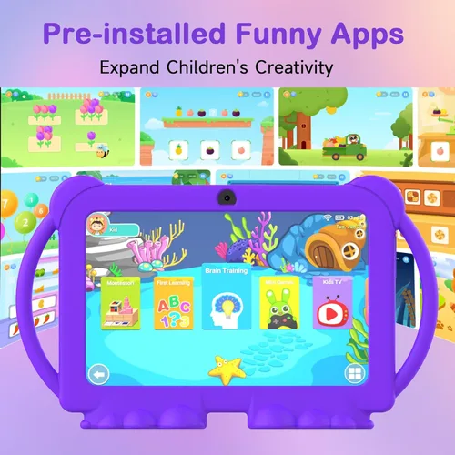 Miniatura 4 de Tablet para niños, tablet de 7 pulgadas para niños 4GB+32GB admite expansión de 1TB, control parental preinstalado, tablet educativa para niños