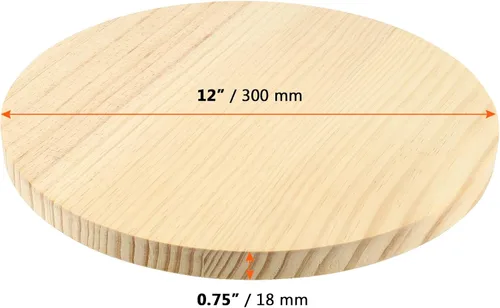 Miniatura 2 de SINJEUN Paquete de 2 placas redondas de madera de 12 pulgadas, letrero colgante de madera en blanco de 3/4 pulgadas de grosor, tableros de madera