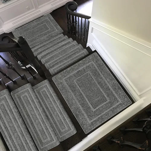 Miniatura 8 de PURE ERA Bullnose - Juego de peldaños de alfombra para escaleras, sin cinta, antideslizante, protectores de escaleras para interiores, alfombras