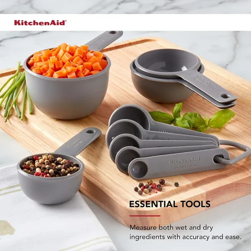Miniatura 5 de KitchenAid Juego de tazas y cucharas medidoras universales fáciles de leer con mango de agarre suave para un máximo control, agujero para colgar