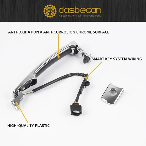 Miniatura 4 de Dasbecan 2 piezas de manija de puerta delantera exterior inteligente de entrada sin llave cromada compatible con Nissan Rogue 2010-2013, lado