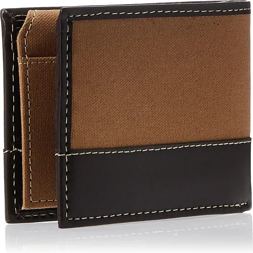 Miniatura 9 de Timberland Cartera de lona de cuero Baseline para hombre con bolsillo abatible adjunto