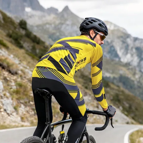 Miniatura 50 de sponeed Ropa de ciclismo para hombre, manga larga, para bicicleta de montaña, camiseta de bicicleta de carretera, pantalones acolchados, trajes