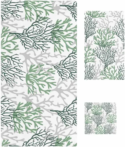 Miniatura 9 de Seven Roses Juego de toallas de baño costeras, toallas de baño suaves y absorbentes, toallas de baño náuticas con estrellas de mar para baño Kicthen