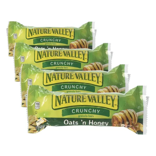 Nature Valley Barra de granola, avena y miel, 1.5 oz (paquete de 4)