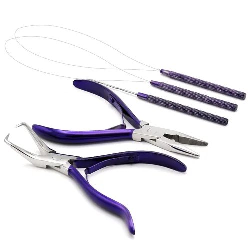 Miniatura 15 de Kit de herramientas profesionales para extensiones de cabello y cuentas, juego de alicates para quitar cuentas (4 piezas) I-Link Micro Ring Loop