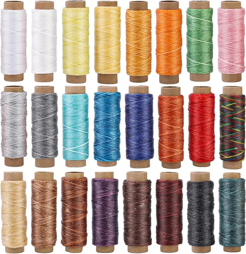 Miniatura 11 de BUTUZE Hilo encerado de cuero de 550 yardas, 150D 55 yardas por carrete, hilo de costura para manualidades, encuadernación, reparación de zapatos
