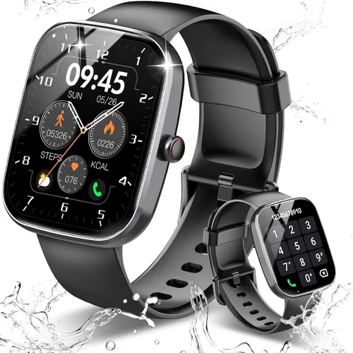 Csasan Reloj inteligente con pantalla HD de 1.91 pulgadas, monitor de frecuencia cardíaca, sueño/pasos, más de 100 relojes deportivos, seguimiento