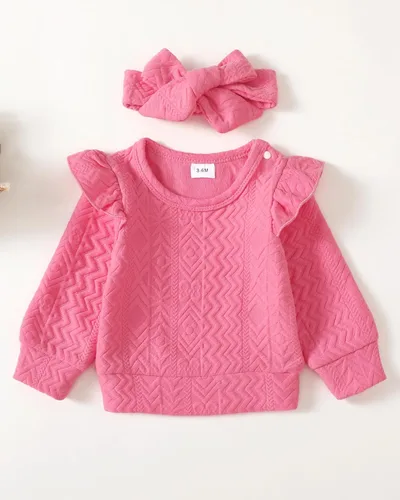 Miniatura 5 de Mioglrie Conjunto de ropa de bebé para niña, tops y pantalones, ropa para niñas pequeñas, sudaderas para bebés