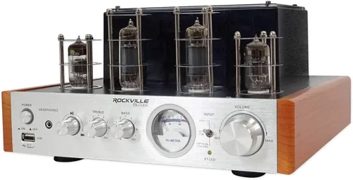 Miniatura 11 de Rockville BluTube - Amplificador de tubo LED de 70 W, receptor estéreo de cine en casa con Bluetooth, HDMI y óptico, negro con luces azules