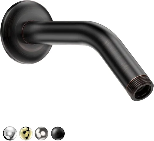 HOPOPRO Brazo de ducha de 6 pulgadas con brida, brazo de cabezal de ducha angular de repuesto para montaje en pared para cabezal de ducha de mano