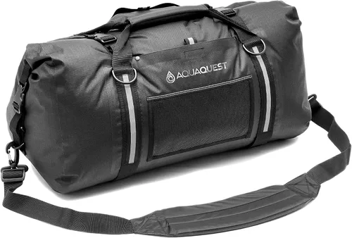 AquaQuest Bolsa de lona blanca – 100% impermeable, resistente, versátil y cómoda – Bolsa protectora duradera para viajes, deportes, motocicleta,