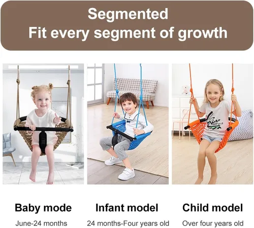 Miniatura 2 de 2 en 1 columpio para niños pequeños. Asiento de columpio para niños con cuerdas ajustables, para niños, juego de columpio resistente con cuerda