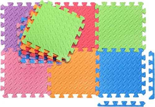 Miniatura 12 de Ecally 100 piezas 12 x 12 alfombrillas de espuma para gimnasio, cubiertas de piso para gimnasio en casa, 96 pies cuadrados, alfombras cuadradas