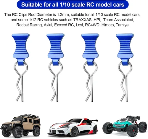 Miniatura 5 de Clips de carrocería de automóvil a control remoto con lengüeta de tracción para escala 1/10 1/12 Traxxas Axial Redcat Losi Tamiya HPI HSP RC Truck