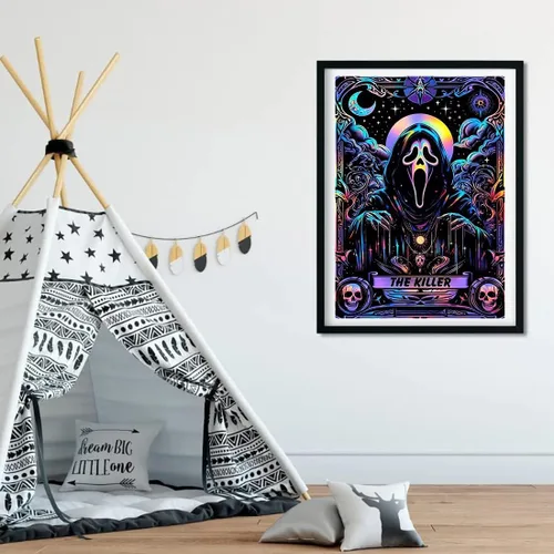 Miniatura 6 de Kits de arte de diamantes de Halloween SOTYIOO para adultos. Kit de pintura de diamantes de Halloween para adultos, taladro completo, gemas