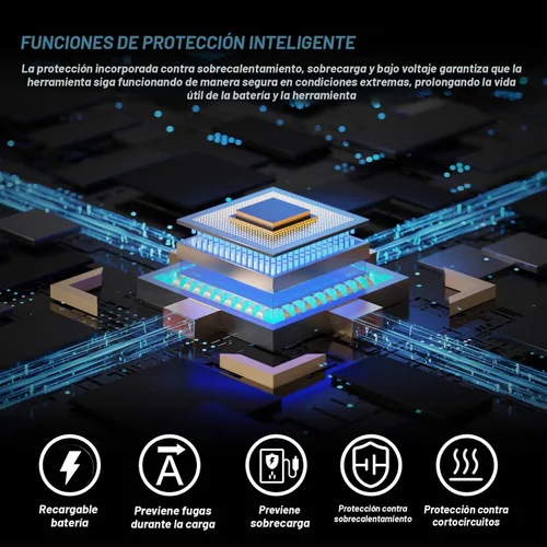 Miniatura 8 de Llave de impacto inalámbrica - Llave de impacto de 850 Nm (627 ft-lb) de 1/2 pulgada, pistola de impacto de alto par de 21 voltios con batería de 2