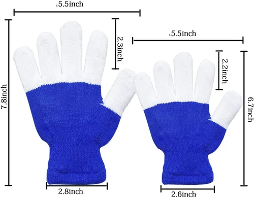 Miniatura 6 de WEICHUANGXIN - Guantes LED, luces en los dedos, 6 modos intermitentes, LED cálidos guantes, M