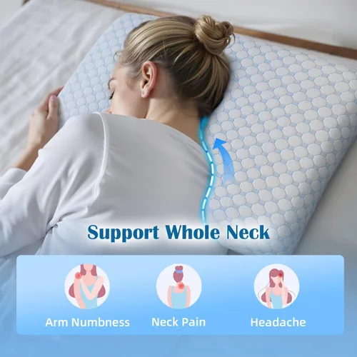 Miniatura 3 de USlixury Almohadas para dormir de lado para adultos, almohada curvada ajustable de 4 capas con soporte superior, almohada creciente para dormir