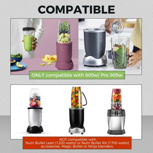 Miniatura 32 de Vasos de licuadora de repuesto para licuadora Nutribullet de 18 onzas con tapa, compatible con Nutribullet 600 W 900 W licuadora exprimidor