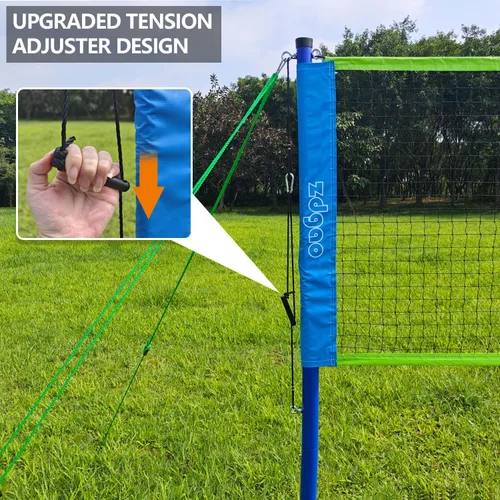 Miniatura 4 de Zdgao Juegos de bádminton para patio trasero, red de bádminton portátil con ajustador de tensión, juego de 4 raquetas de bádminton, 3 volantes