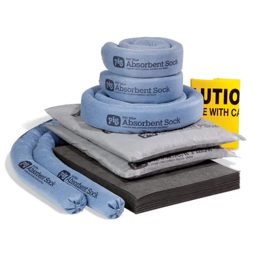 Miniatura 4 de Kit de derrames de cerdo en tambor de salvamento de 20 galones Absorbe hasta 12 galones Blanco KIT211