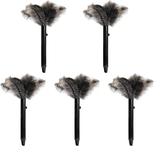Miniatura 11 de Plumero Retráctil de Pluma de Avestruz para Limpieza, Plumero de Plumas Esponjoso y Natural con Mango Retráctil, Suministros de Limpieza de Mano