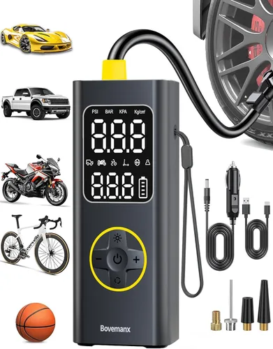 Miniatura 8 de Bomba de Aire para Neumáticos de Coche Compresor de Aire Portátil, Inflador de Neumáticos Inalámbrico de 150 PSI con Batería para Inflar/Cargar