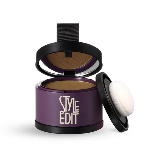 Style Edit Polvo de retoque de raíz para cabello marrón claro | Color de cabello para cubrir canas y raíces | Polvo de línea capilar con infusión