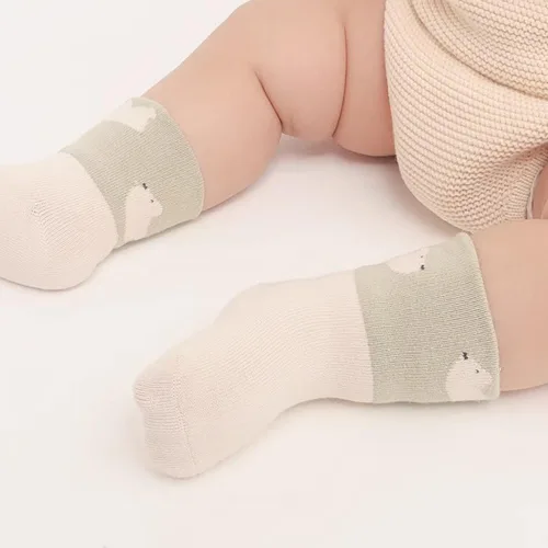 Miniatura 5 de Calcetines de tobillo antideslizantes para bebé, 5 pares de calcetines transpirables para niños pequeños, elásticos, antideslizantes, para 1-3 años