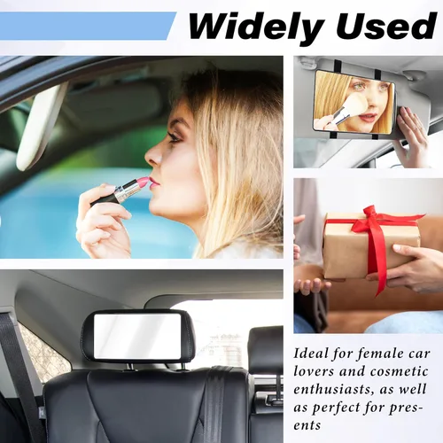 Miniatura 7 de Espejo de visera solar para automóvil, espejos de maquillaje cosméticos con correas, espejo cosmético para interiores de automóviles HD, accesorios