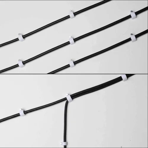 Miniatura 8 de Clips de cable de 0.394 pulgadas para cable de 0.394 in, 100 clips de alambre para altavoces, abrazaderas coaxiales, clavijas de cable Ethernet