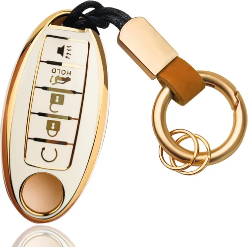 Miniatura 12 de OLLEN Funda para llavero de TPU de 4 botones con anillo sin tornillos, apta para Nissan Altima Sentra Maxima Murano Rogue Armada Pathfinder, funda