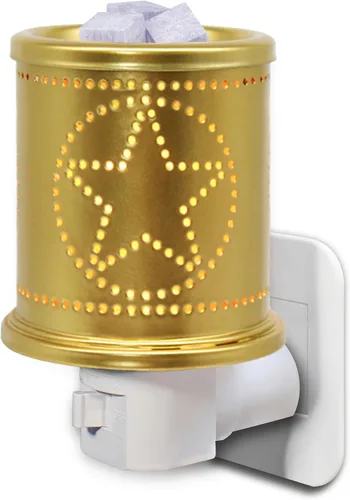 Miniatura 12 de CVHOMEDECO. Calentador eléctrico de cera para pared, calentador de tarta de metal doble perforado, calentador de velas decorativo para velas