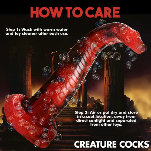 Miniatura 10 de CREATURE COCKS King Cobra - Consolador de silicona para hombres, mujeres y parejas. Firme y flexible, base de succión fuerte, consolador