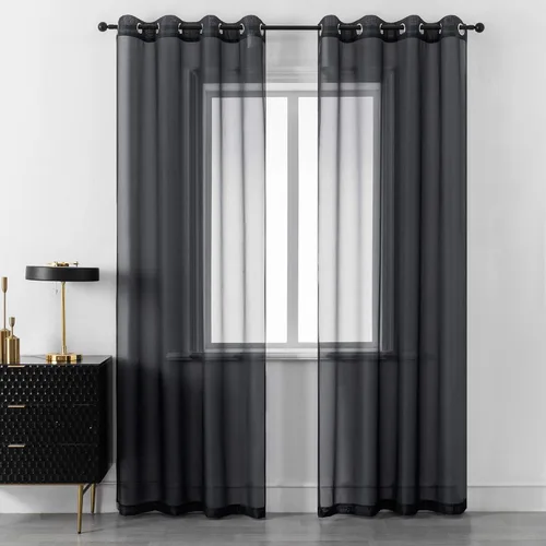 Miniatura 29 de DUALIFE Cortinas Amarillas de 72 Pulgadas de Largo para Dormitorio Juego de 2 Paneles con Ojales Ventana Semi Voile Filtrado de Luz Cortinas