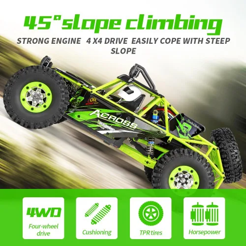 Miniatura 2 de WLtoys Coches RC escala 1/12 2.4G 4WD de alta velocidad eléctrico todo terreno todoterreno Rock Crawler escalada Buggy RTR para niños y adultos