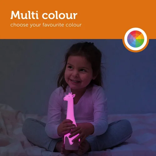 Miniatura 5 de Zazu Kids Luz nocturna antorcha linterna jirafa juguete - Niños LED inalámbrico rosa lámpara, luz de noche, múltiples opciones de color, apagado