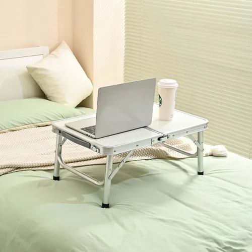 Miniatura 2 de YihuiKo Mesa de picnic plegable, mesa de campamento pequeña con alturas ajustables, mesa auxiliar de aluminio ligera portátil para oficina, playa