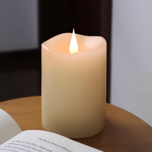 Miniatura 8 de TECHLONG Velas sin llama que funcionan con pilas con temporizador, llama móvil 3D parpadeante, duran más de 600 horas, velas LED eléctricas de cera