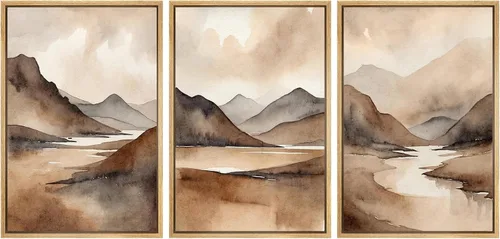 Miniatura 63 de SIGNWIN Lienzo enmarcado para pared, juego de arte dramático de cielo tormentoso, ilustraciones de paisaje nuboso Moody, arte moderno decorativo