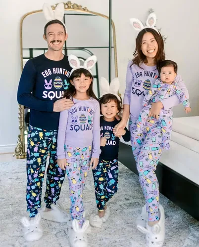 Miniatura 11 de The Children's Place - Pijamas de algodón a juego para la familia, temática de Pascua