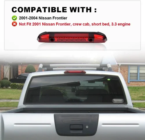 Miniatura 2 de G-PLUS Tercera tercera luz de carga de freno compatible con Nissan Frontier Pickup 2001-2004 Centro de techo trasero de montaje alto Lámparas 01-04