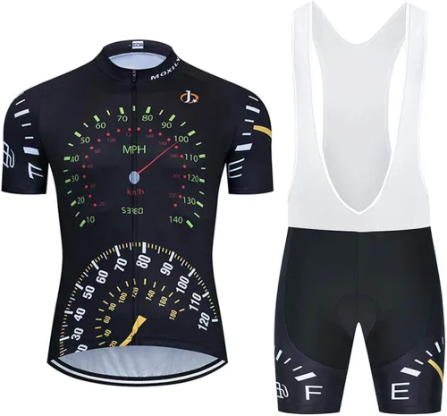 MOXILYN Camiseta de ciclismo para hombre, kit de ciclismo de MTB y pantalones cortos de ciclismo con almohadilla de gel 20D, conjunto de ropa de