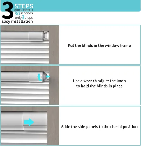 Miniatura 8 de Myshade Persianas opacas sin cordón, sin cordón, para ventanas de interior, sin taladrar, sin herramientas, persianas y persianas para ventana