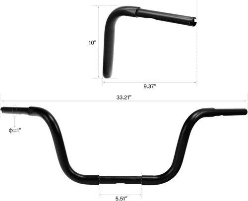 Miniatura 3 de Green-L Manillar de motocicleta Ape Hanger de 1 1/4 pulgadas apto para Harley Sportster XL1200 XL883 choppers personalizados FLST FXST