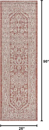 Miniatura 92 de Eyely BMS101D-28 - Alfombra de pasillo con textura de medallón de Santa Mónica Slesi, para interiores y exteriores, estilo costero, bohemio, Gris