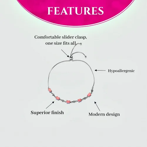 Miniatura 5 de Shop LC - Pulsera bolo con piedra natal para mujer, joyería de boda para novia, cadena deslizante ajustable, compromiso, aniversario, boda, promesa