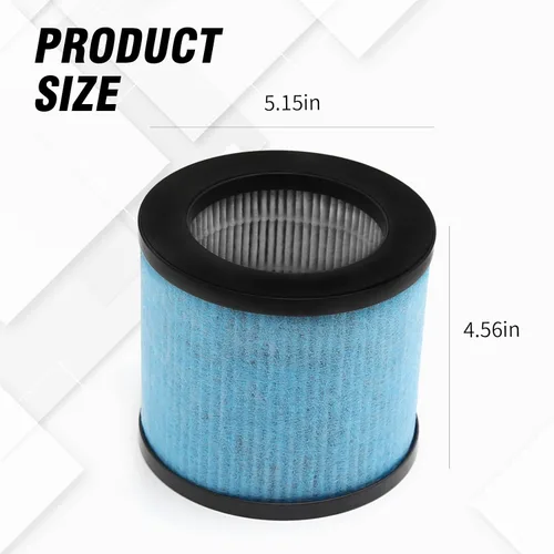 Miniatura 7 de TPAP002 Filtro HEPA de repuesto para purificador de aire TOPPIN TPAP002 Comfy Air C1, H13 HEPA tipo y prefiltro de carbón activado, TPFF002, paquete