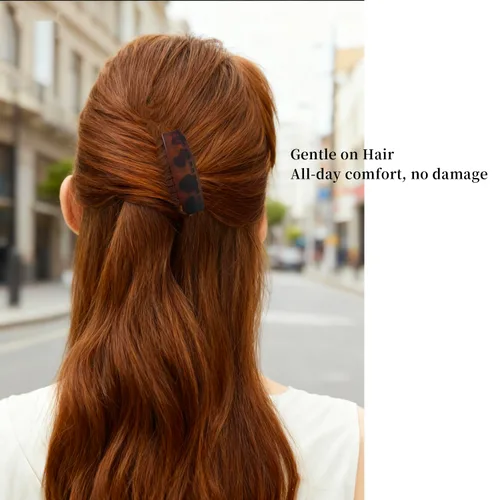 Miniatura 5 de Peine lateral de pelo francés pequeño de 2.7 pulgadas curvado decorativo torcido irrompible, pinzas de pelo mate fuerte para mujer, 3